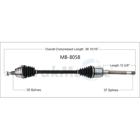 Surtrack Axle Cv Axle Shaft, MB-8058 MB-8058